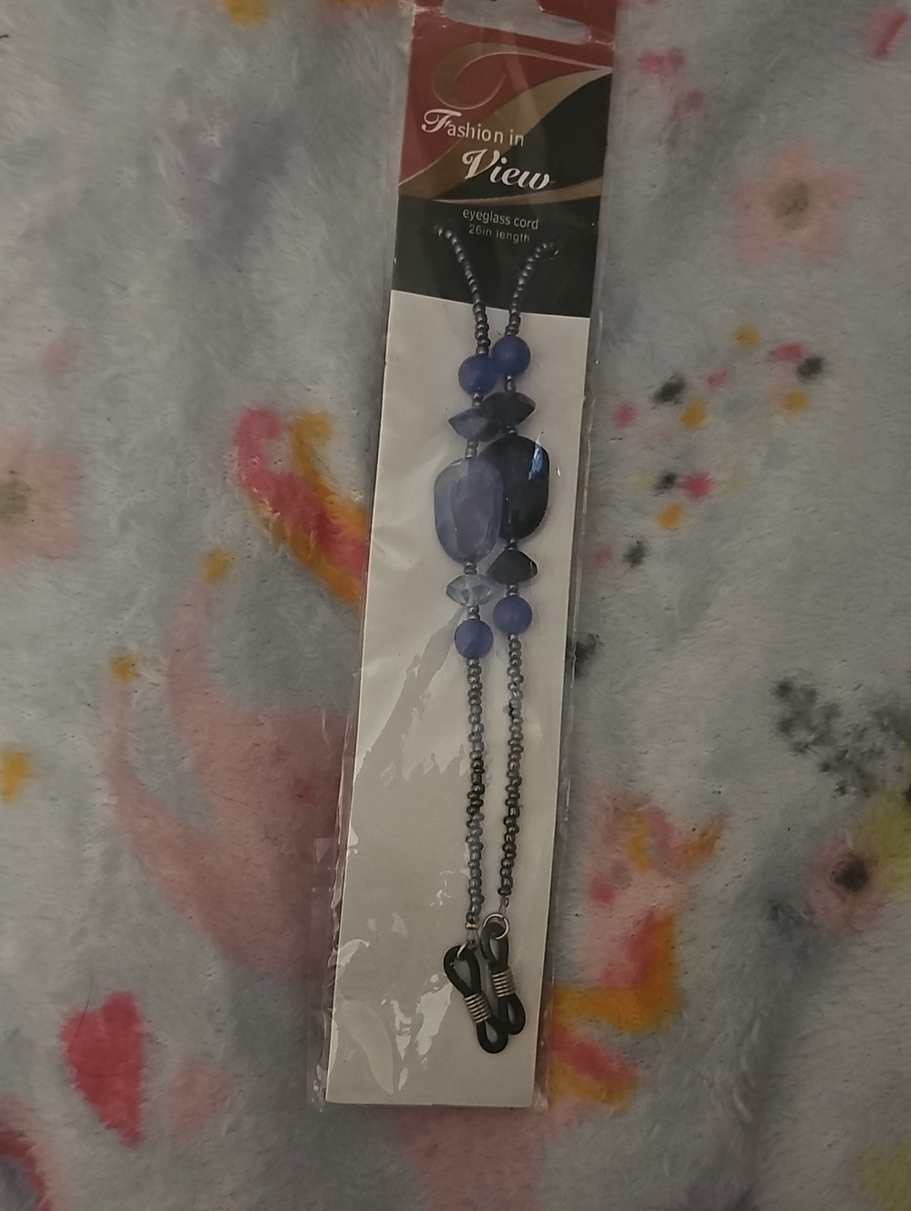 Blue Beaded Eyeglass Necklace